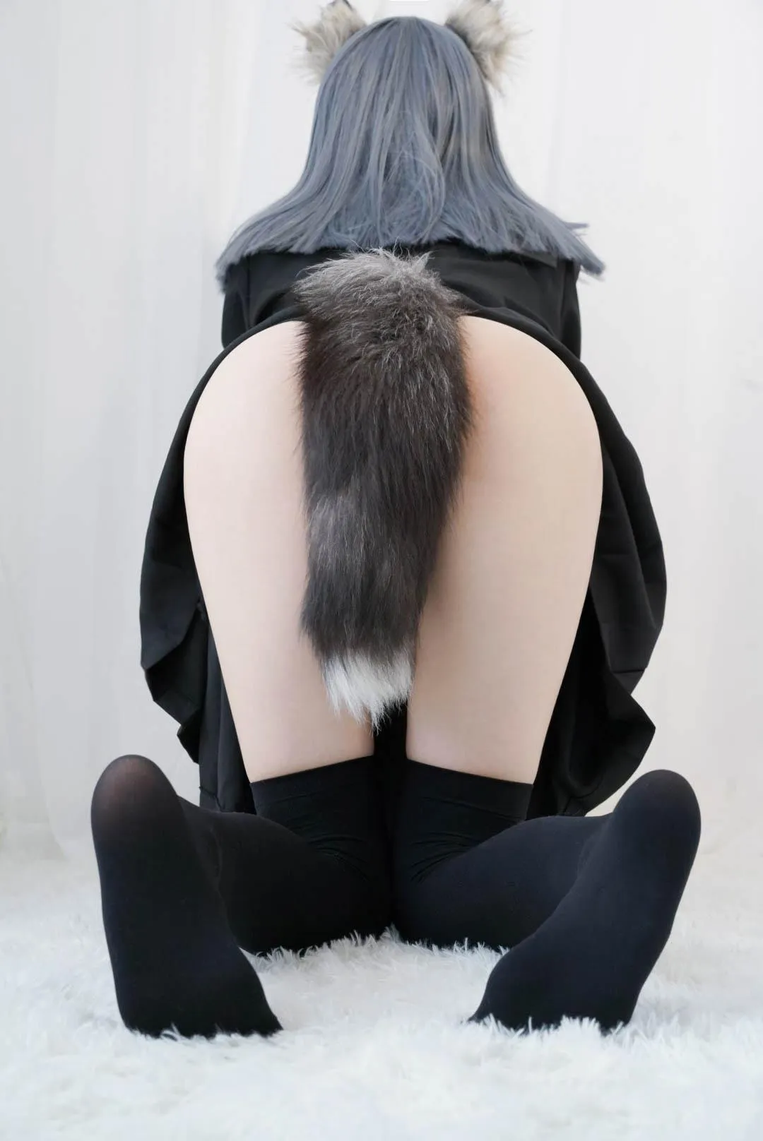 眼酱大魔王w – NO.028 补丁 蝴蝶结黑丝 裸足 兽耳 [43P]插图5